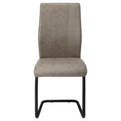 Chaises en tissu avec piètement noir (bte de 2) - taupe - Monarch