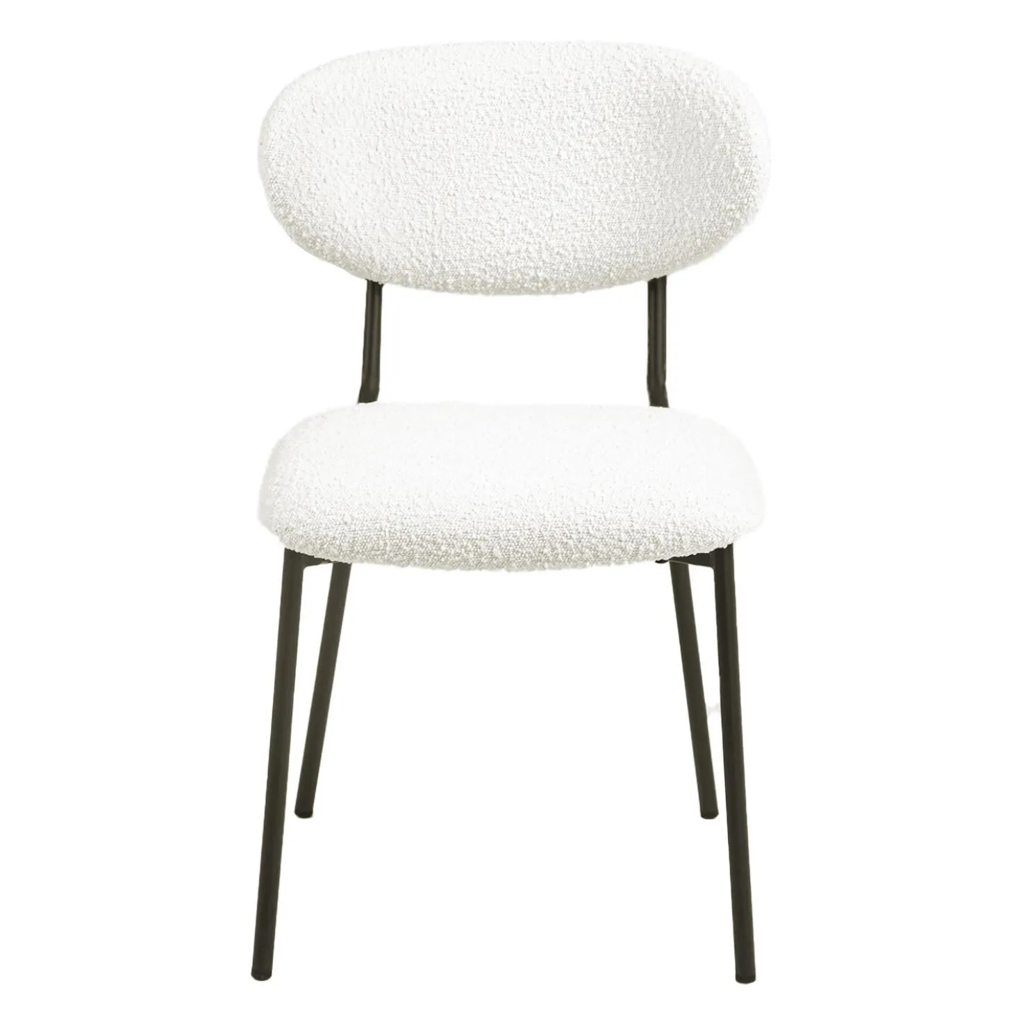 Chaises en tissu bouclé (bte de 2) - blanc