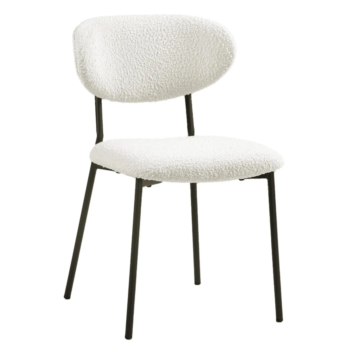 Chaises en tissu bouclé (bte de 2) - blanc
