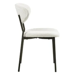 Chaises en tissu bouclé (bte de 2) - blanc