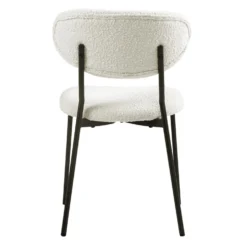 Chaises en tissu bouclé (bte de 2) - blanc