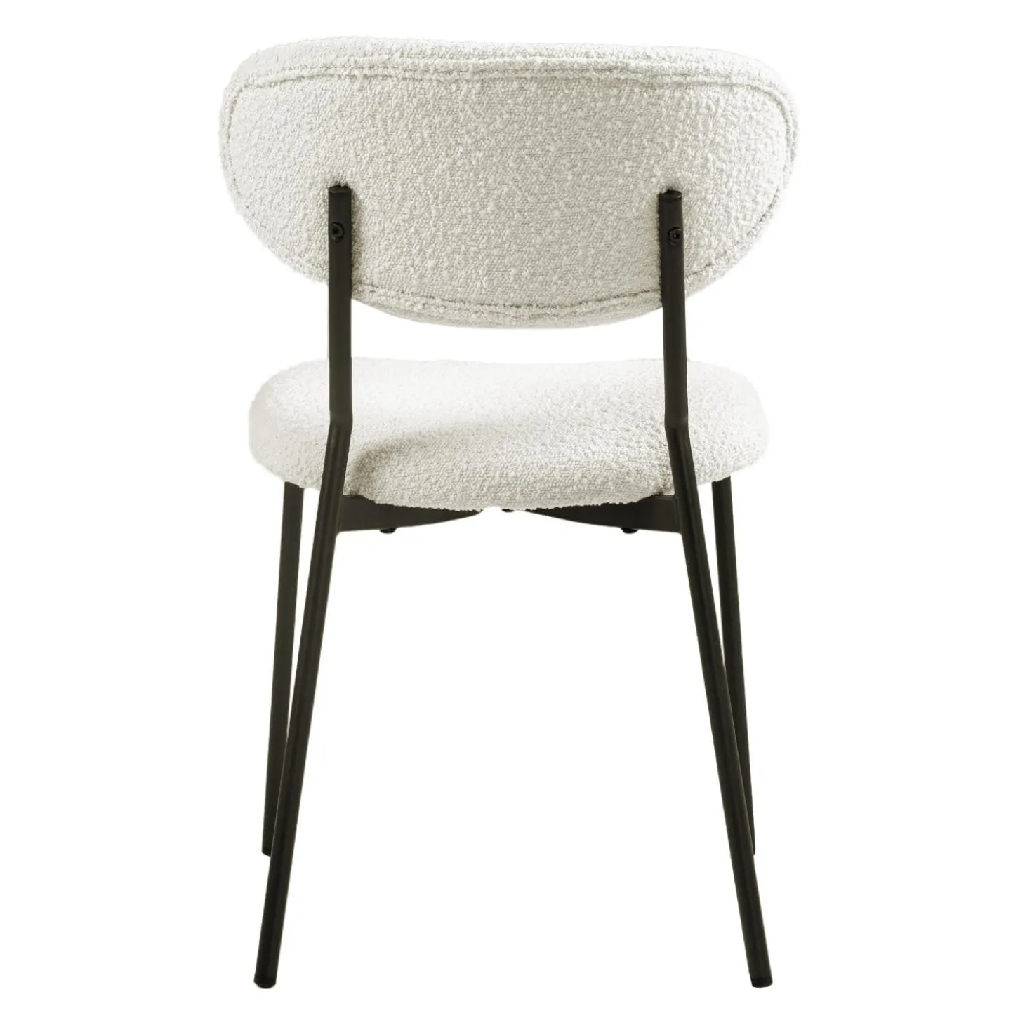 Chaises en tissu bouclé (bte de 2) - blanc