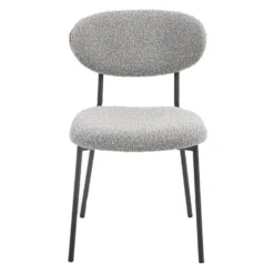 Chaises en tissu bouclé (bte de 2) - gris
