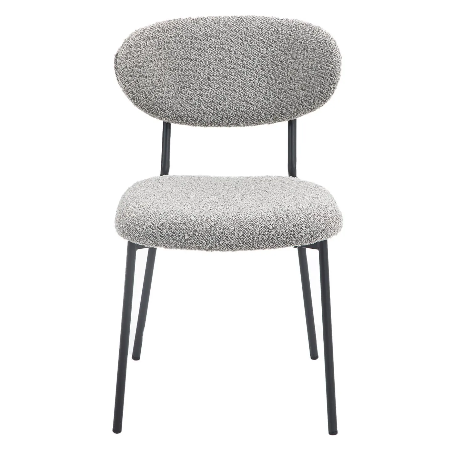 Chaises en tissu bouclé (bte de 2) - gris