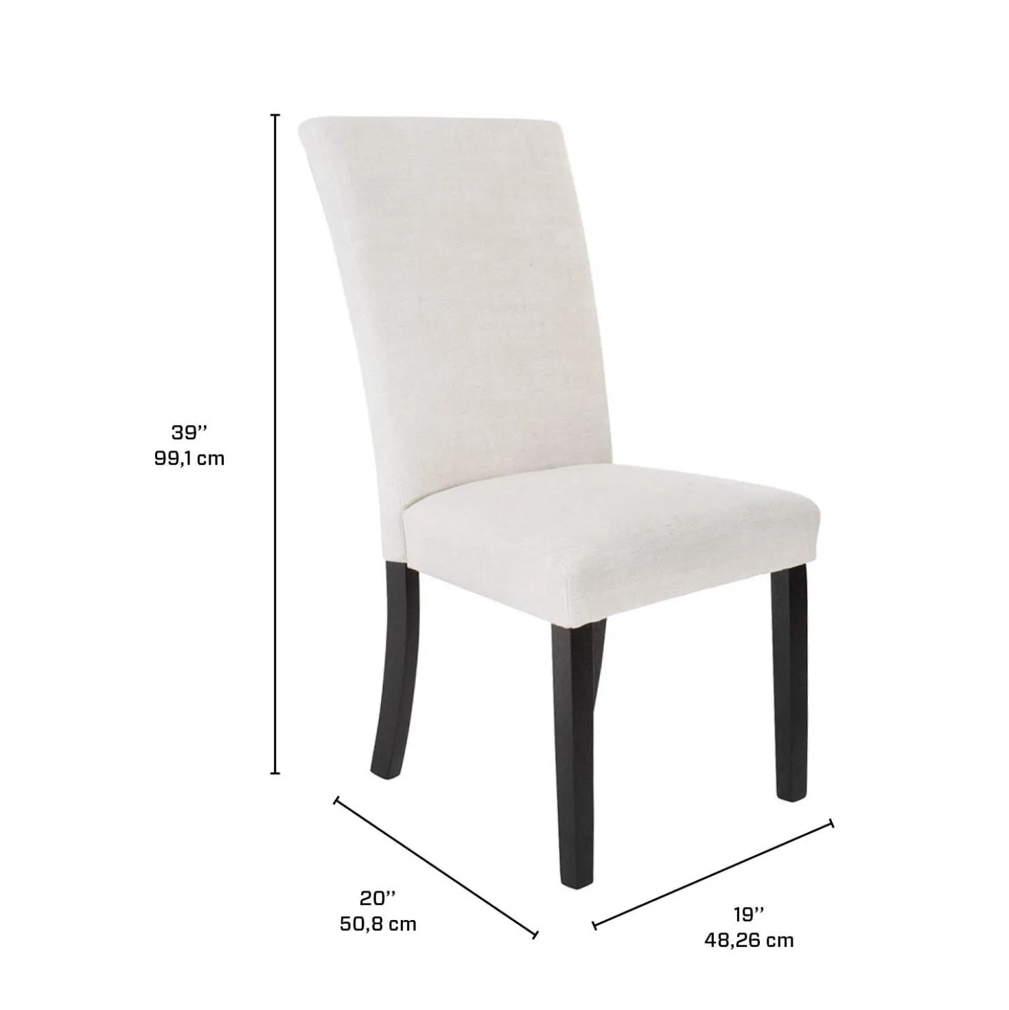 Chaises en tissu (bte de 2) - blanc