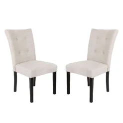 Chaises en tissu (bte de 2) - crème