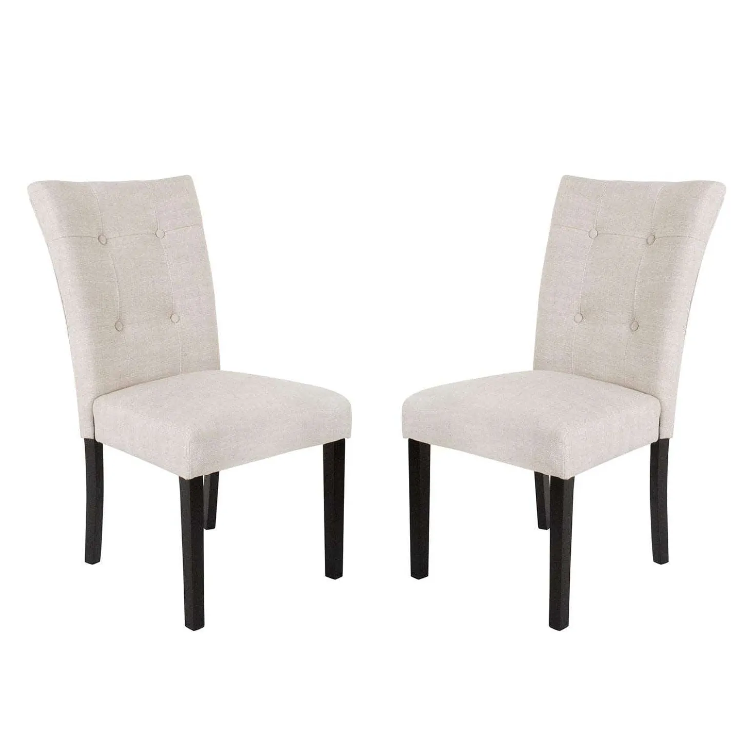 Chaises en tissu (bte de 2) - crème