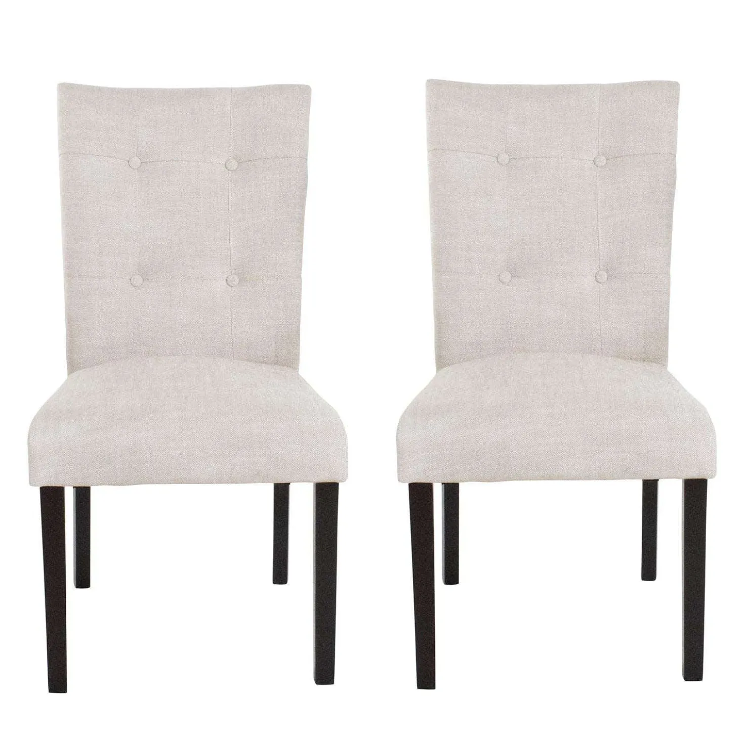 Chaises en tissu (bte de 2) - crème