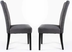 Chaises en tissu (bte de 2) - gris