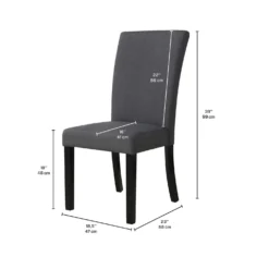 Chaises en tissu (bte de 2) - gris