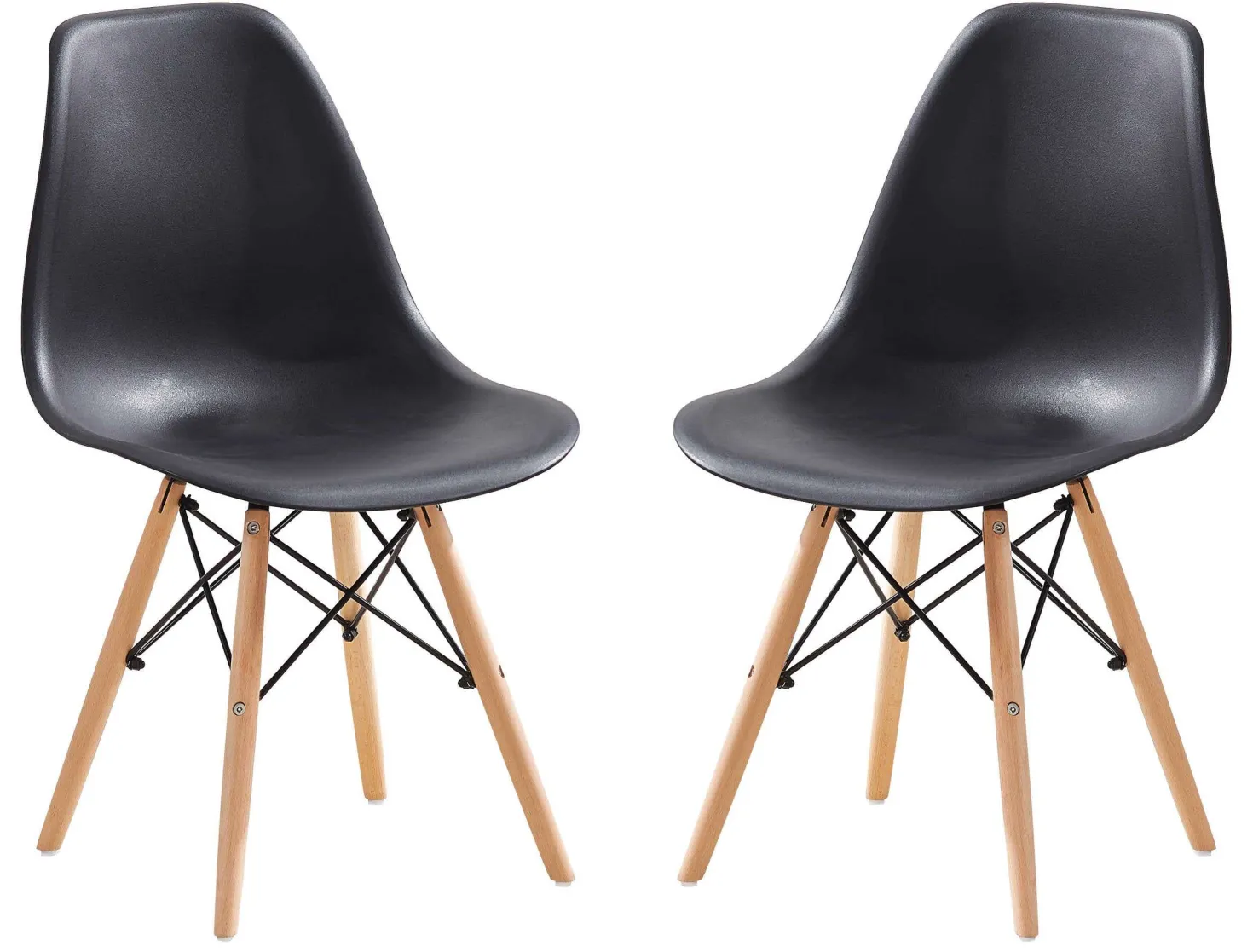 Chaises moulées (bte de 2) - noir
