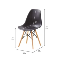 Chaises moulées (bte de 2) - noir