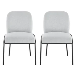 Chaises rembourrées avec accent tubaire à revêtement métallique (bte de 2) - gris