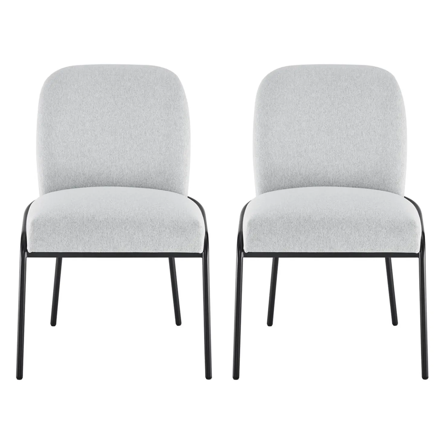 Chaises rembourrées avec accent tubaire à revêtement métallique (bte de 2) - gris