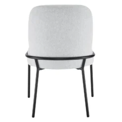 Chaises rembourrées avec accent tubaire à revêtement métallique (bte de 2) - gris