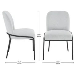 Chaises rembourrées avec accent tubaire à revêtement métallique (bte de 2) - gris