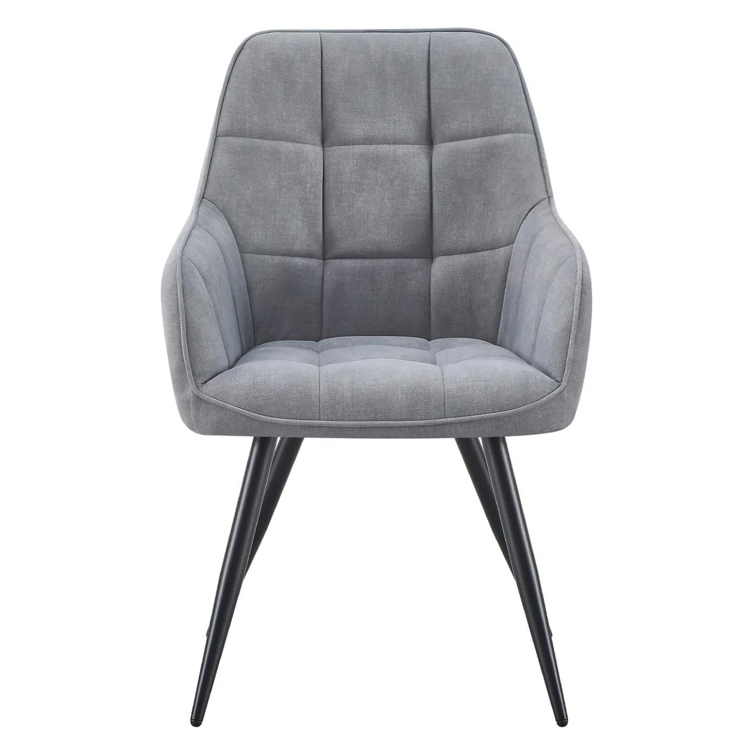 Chaises rembourrées avec accoudoirs (bte de 2) - gris
