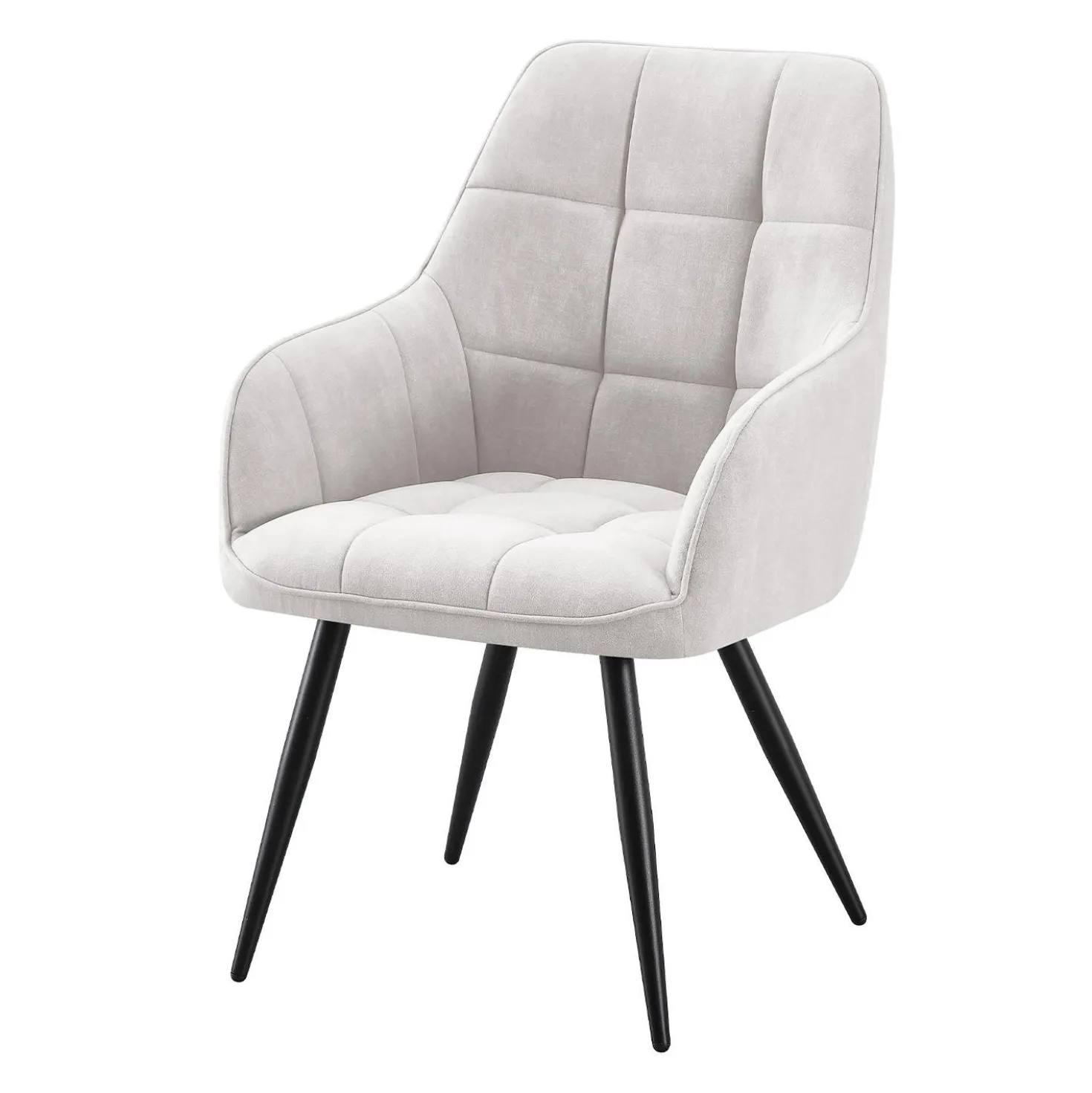 Chaises rembourrées avec accoudoirs (bte de 2) - gris pâle