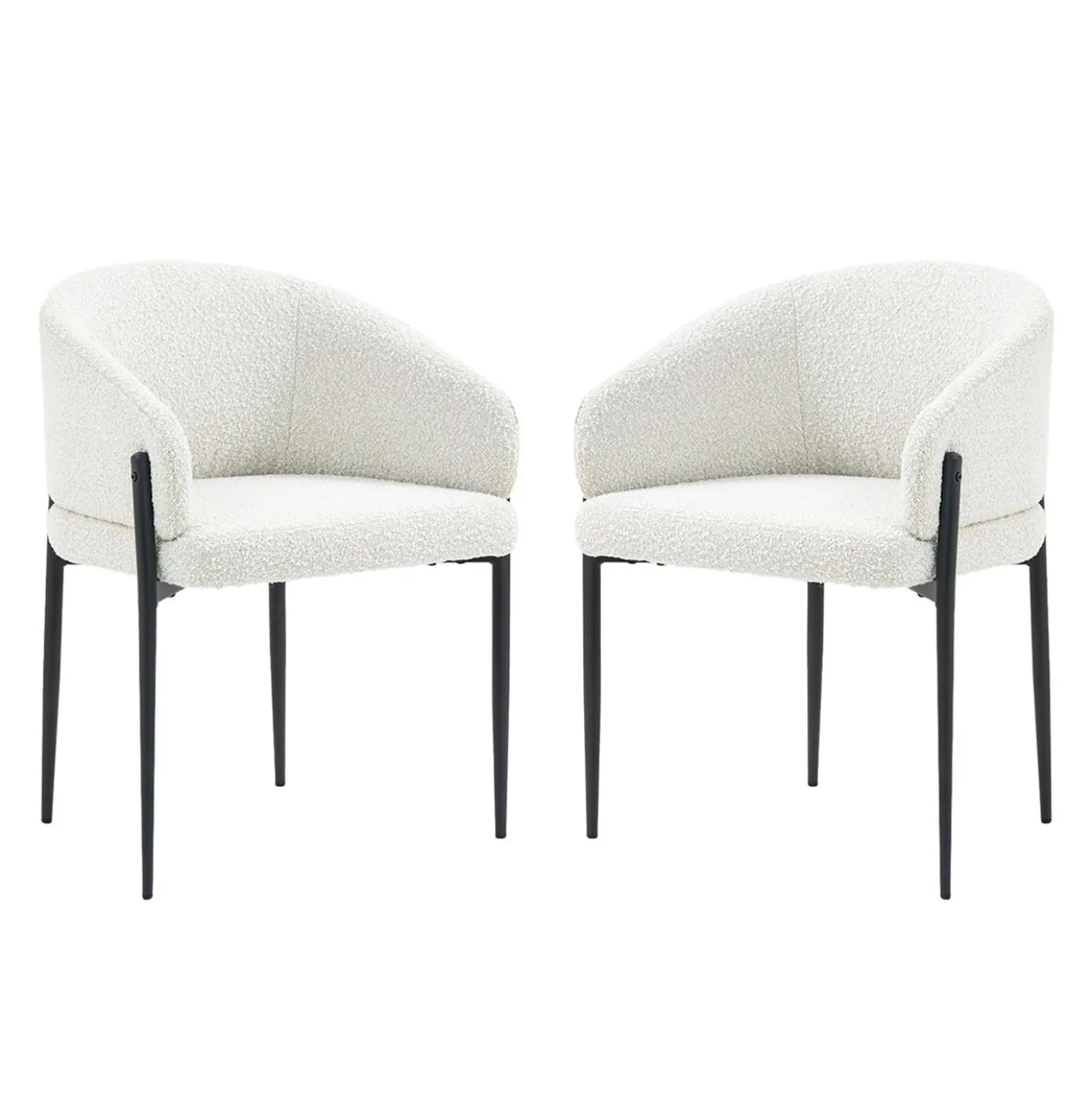 Chaises rembourrées (bte de 2) - blanc