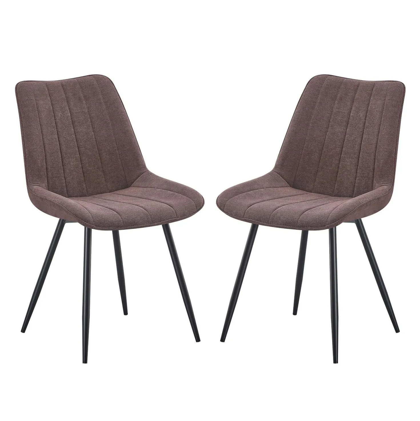 Chaises rembourrées (bte de 2) - brun