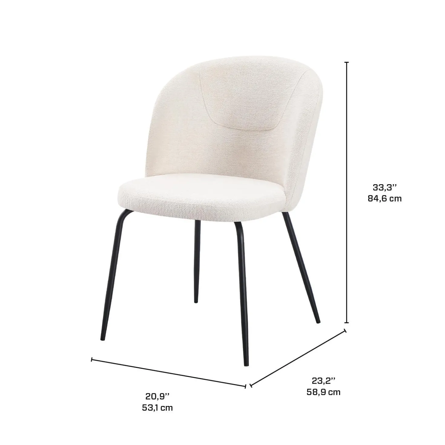Chaises rembourrées (bte de 2) - crème
