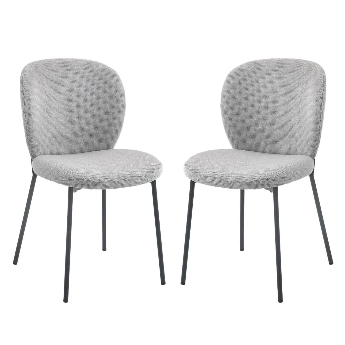Chaises rembourrées (bte de 2) - gris