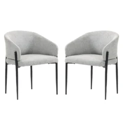 Chaises rembourrées (bte de 2) - gris