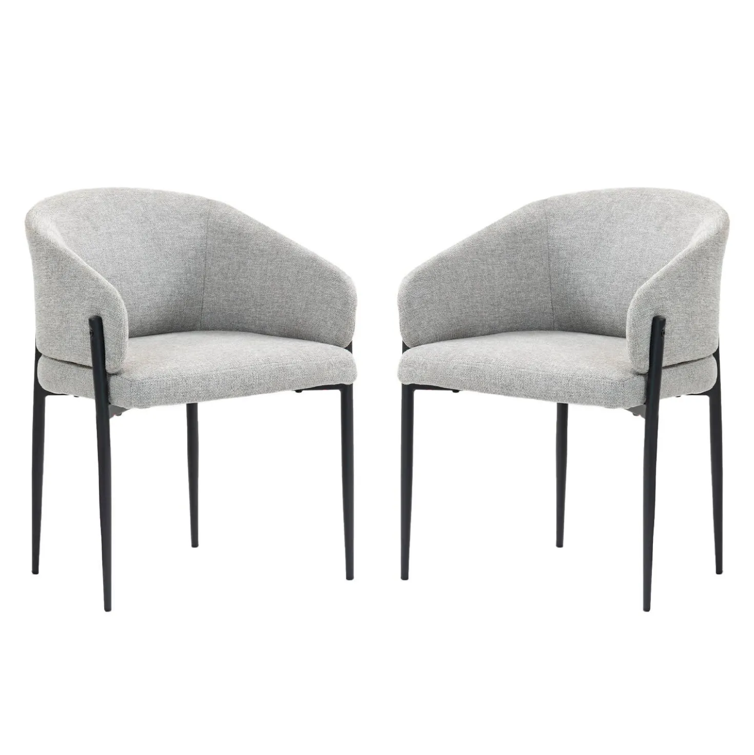 Chaises rembourrées (bte de 2) - gris