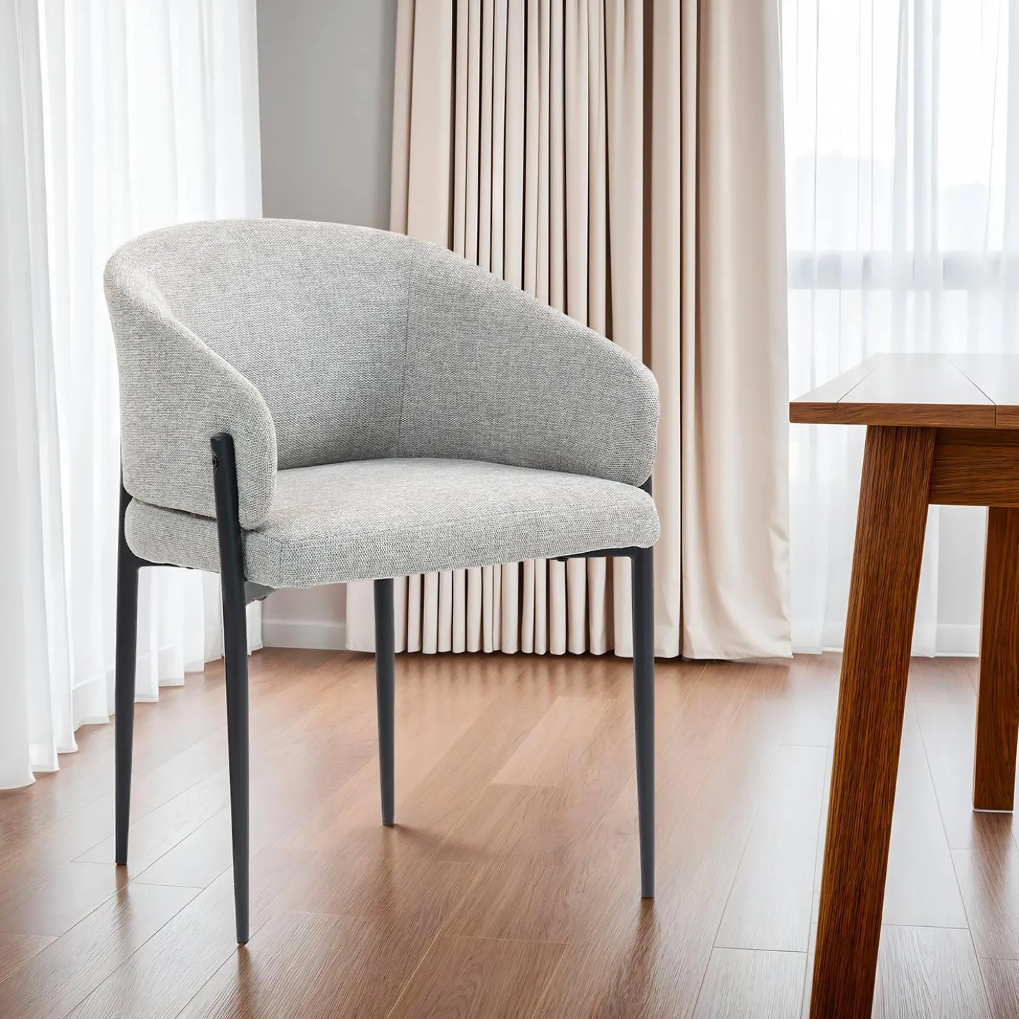 Chaises rembourrées (bte de 2) - gris