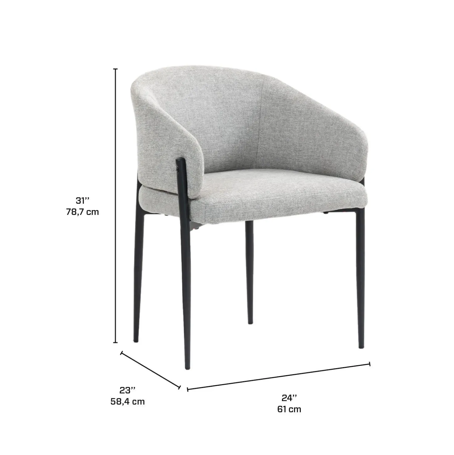 Chaises rembourrées (bte de 2) - gris