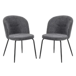 Chaises rembourrées (bte de 2) - gris