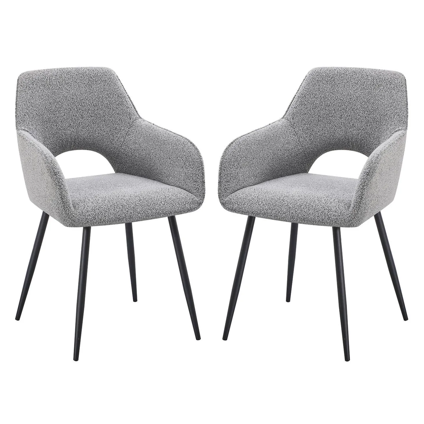 Chaises rembourrées (bte de 2) - gris