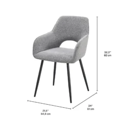 Chaises rembourrées (bte de 2) - gris