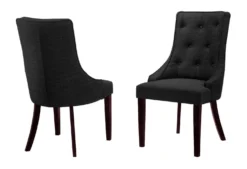Chaises rembourrées (bte de 2) - gris foncé
