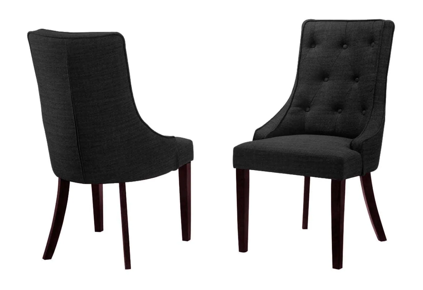 Chaises rembourrées (bte de 2) - gris foncé
