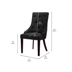 Chaises rembourrées (bte de 2) - gris foncé