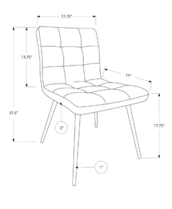 Chaises rembourrées (bte de 2) - gris - Monarch