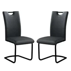 Chaises rembourrées (bte de 2) - noir