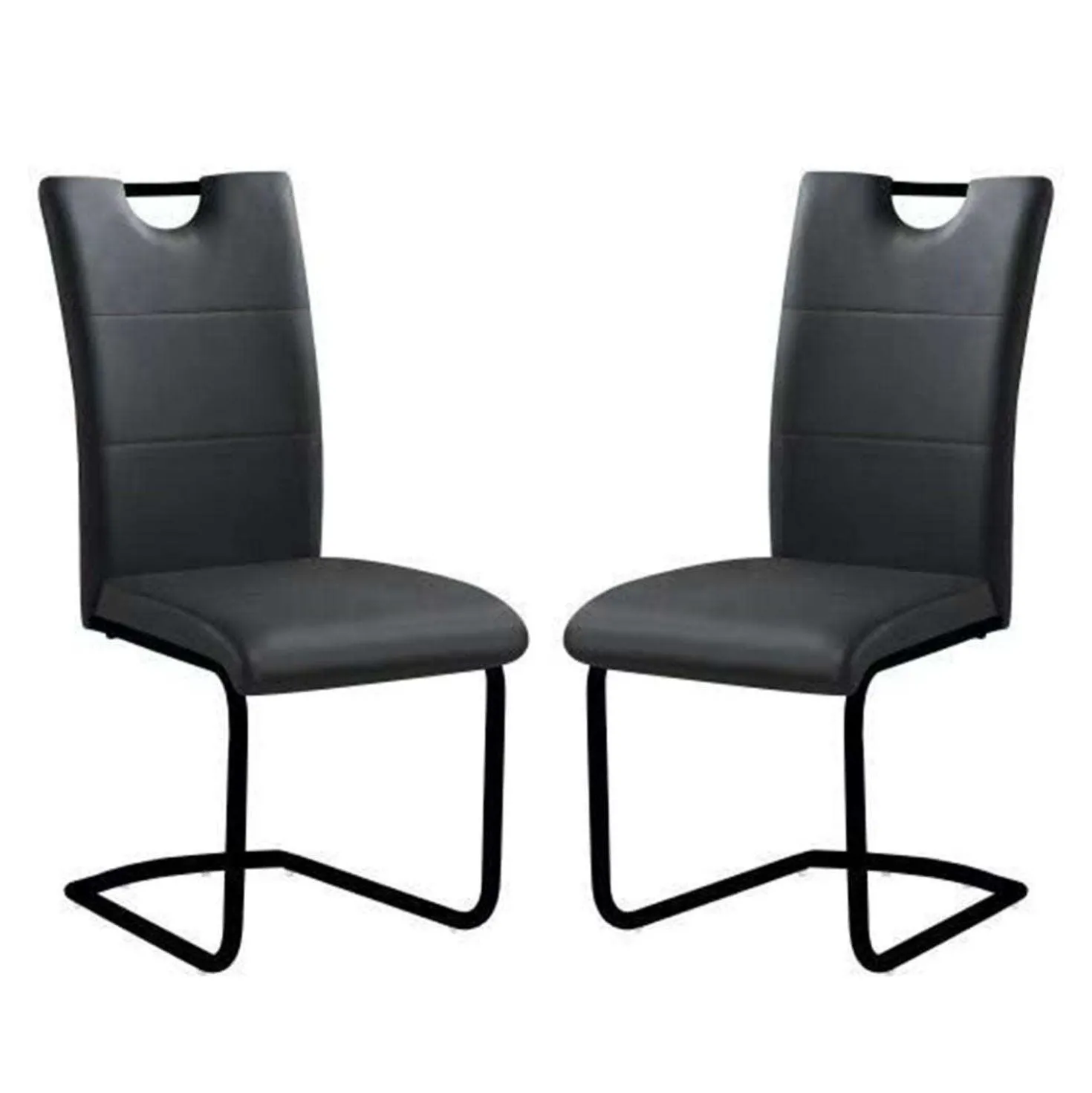 Chaises rembourrées (bte de 2) - noir