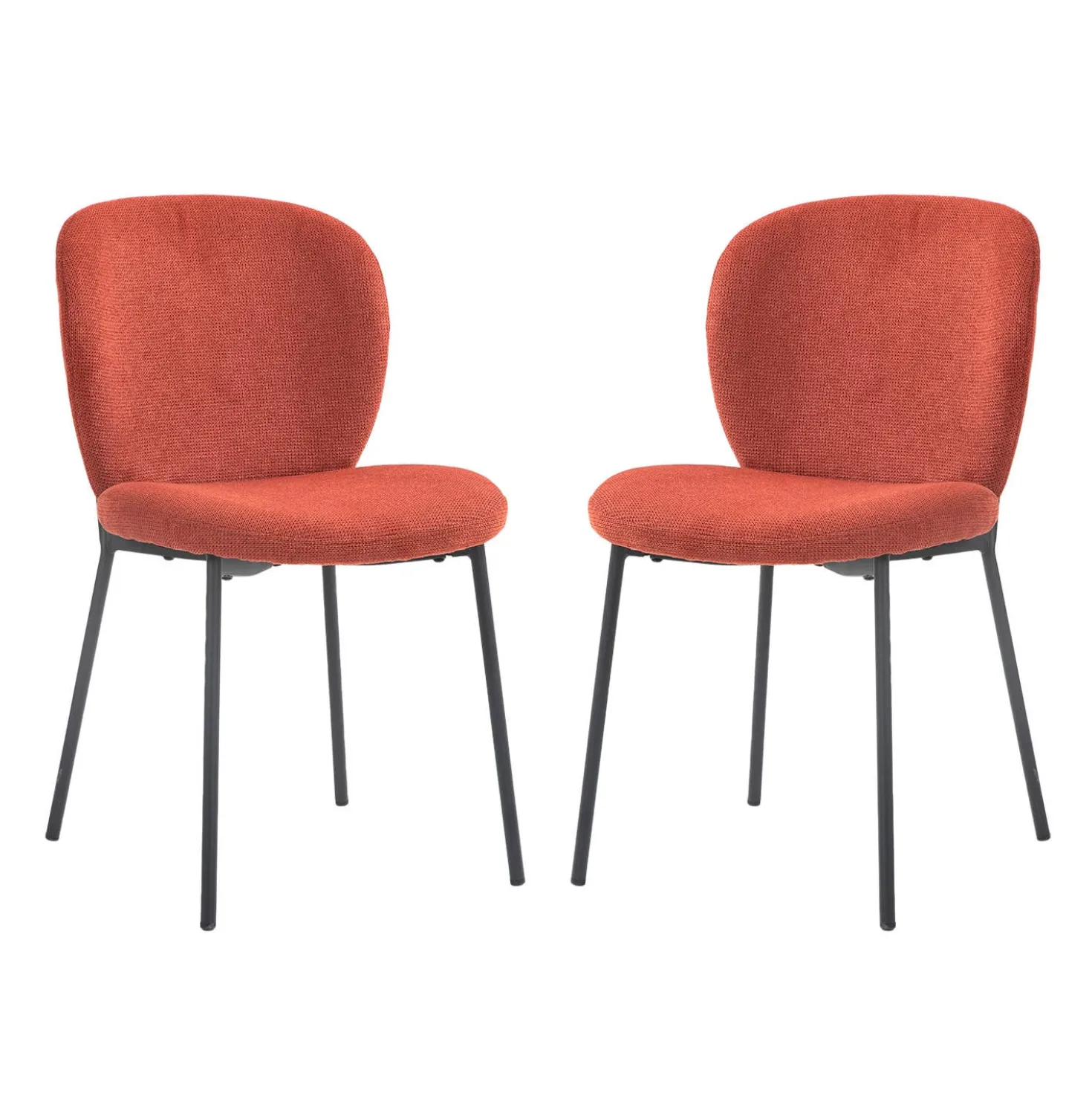 Chaises rembourrées (bte de 2) - rouge brique