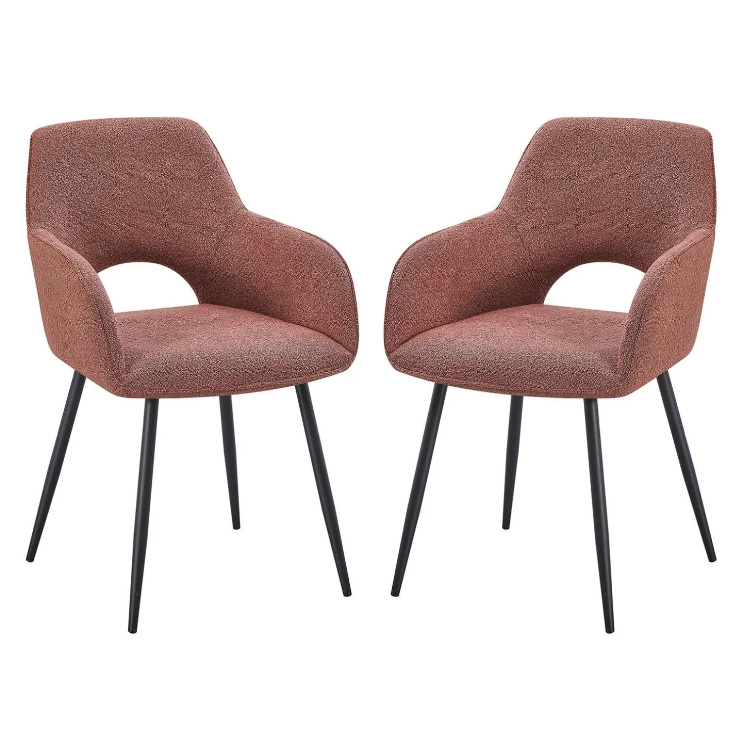Chaises rembourrées (bte de 2) - rouille