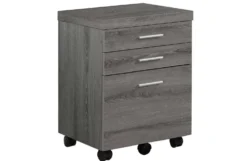Classeur - 3 tiroirs, taupe foncé sur roulettes - Monarch