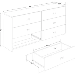 Commode avec 6 tiroirs- naturel