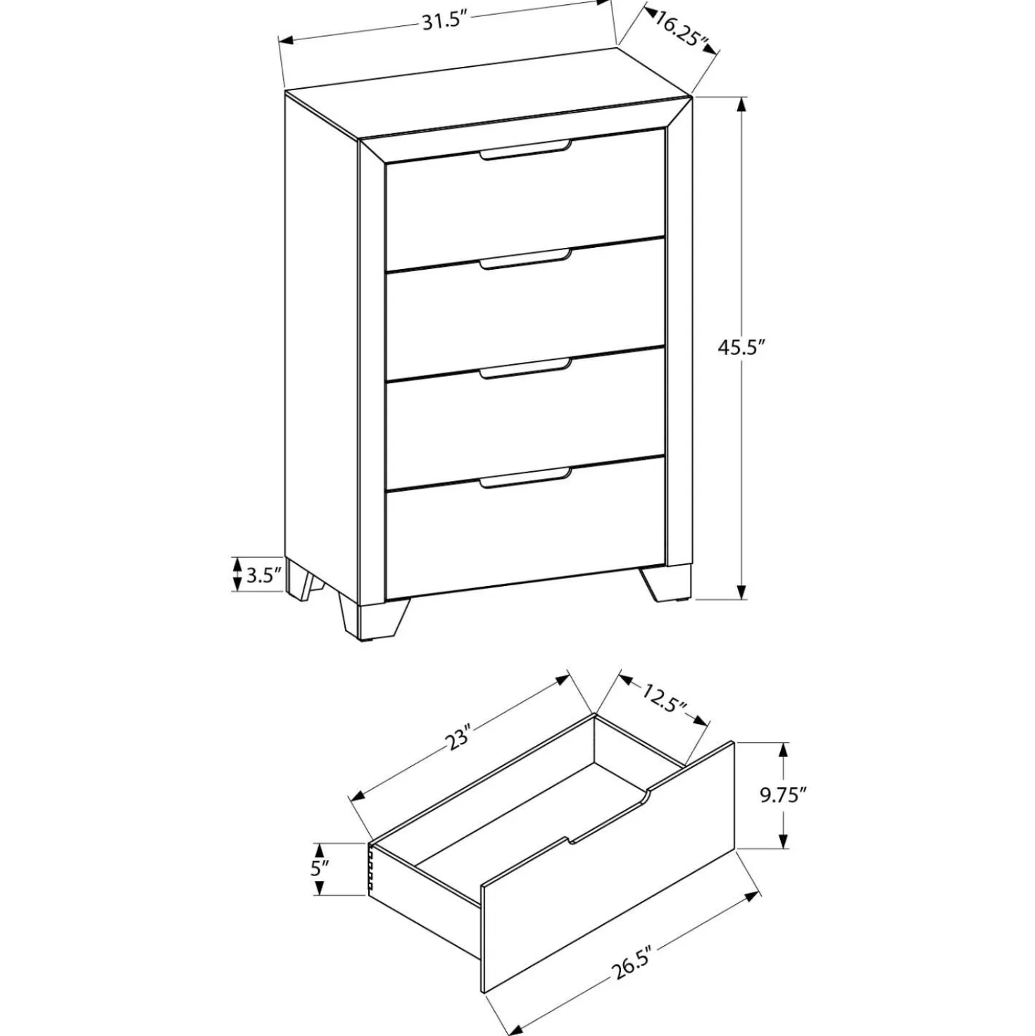 Commode 4 tiroirs