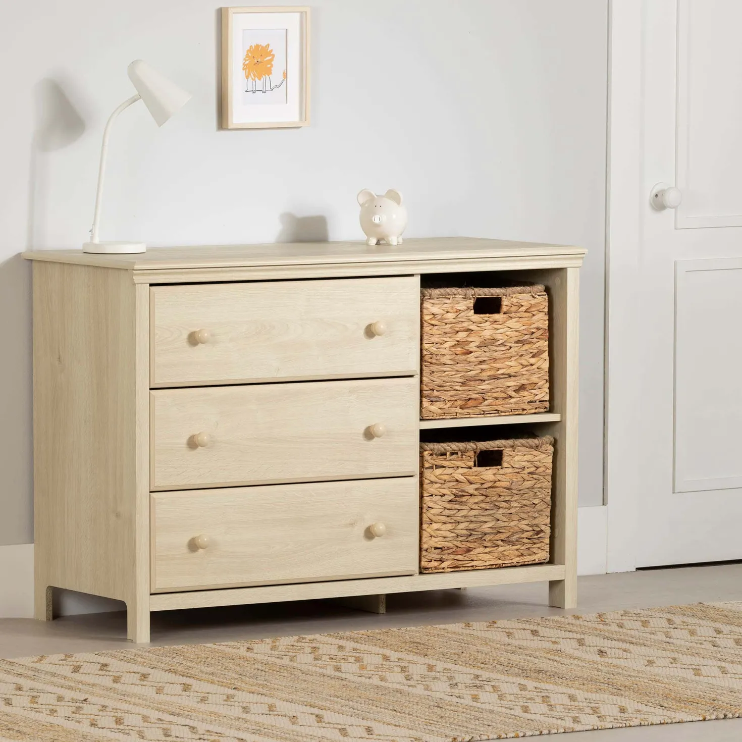 Commode 3 tiroirs avec paniers - South Shore