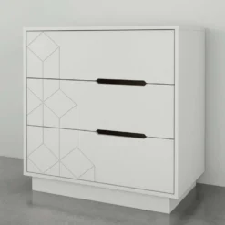 Commode 3 tiroirs, blanc - Nexera