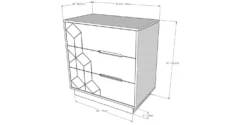 Commode 3 tiroirs, blanc - Nexera