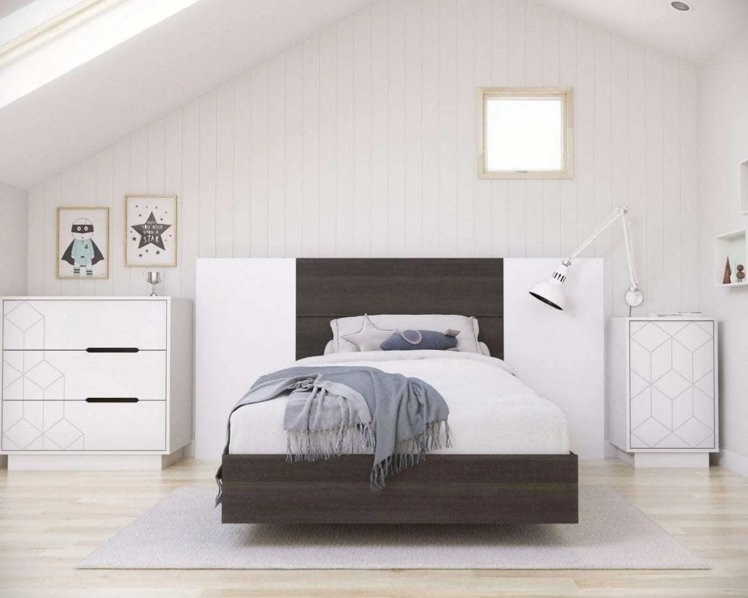 Commode 3 tiroirs, blanc - Nexera