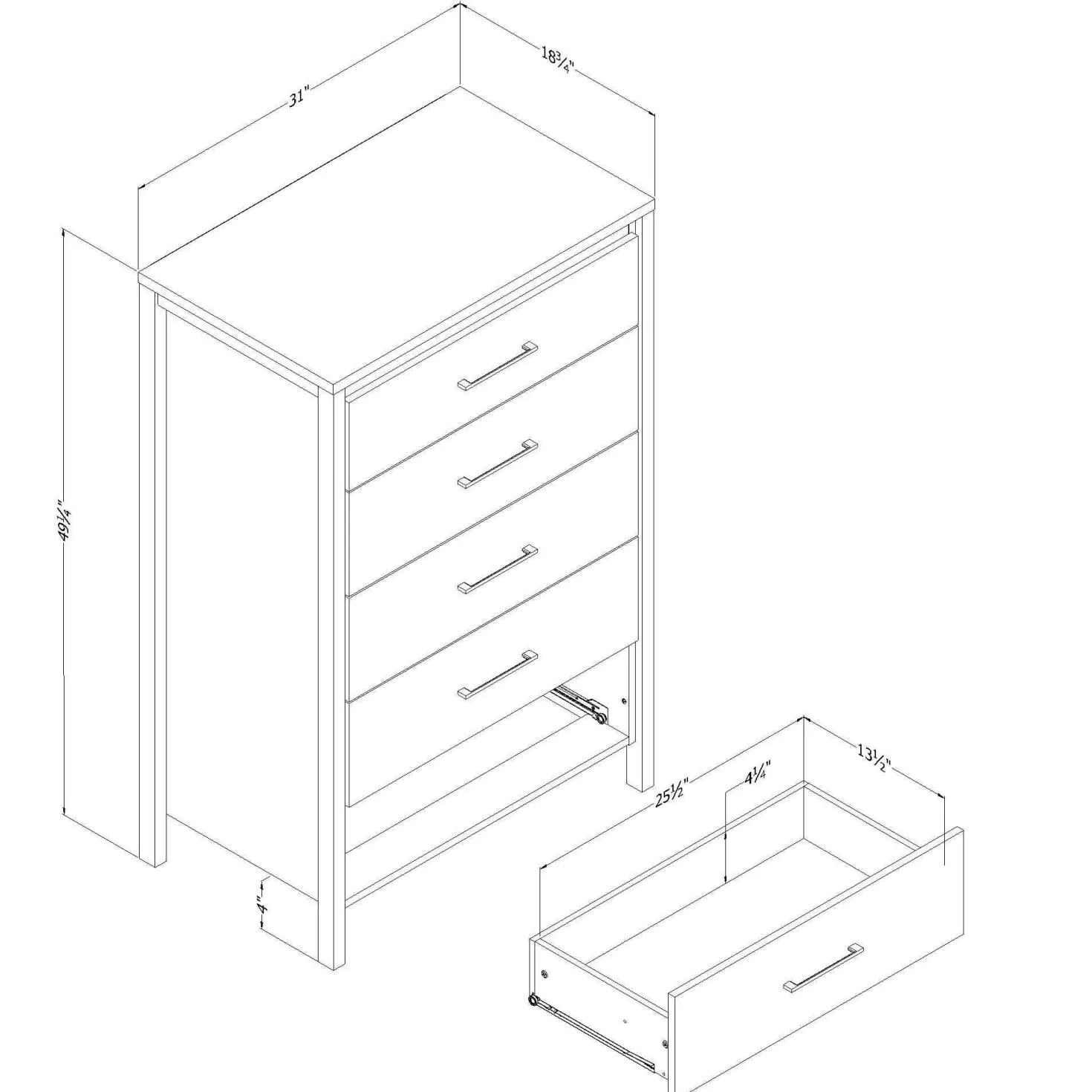 Commode 5 tiroirs - South Shore