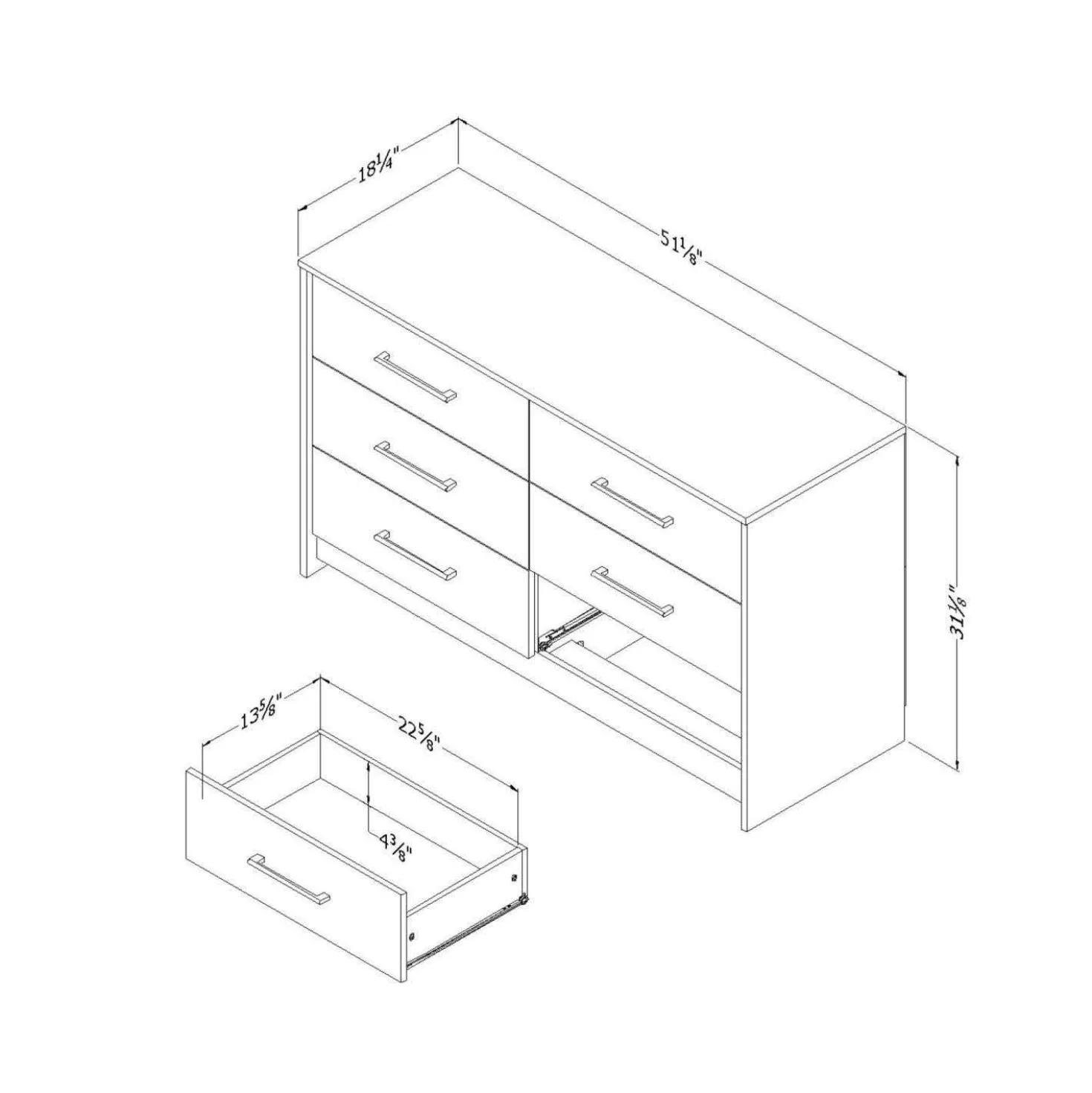 Commode 6 tiroirs - South Shore